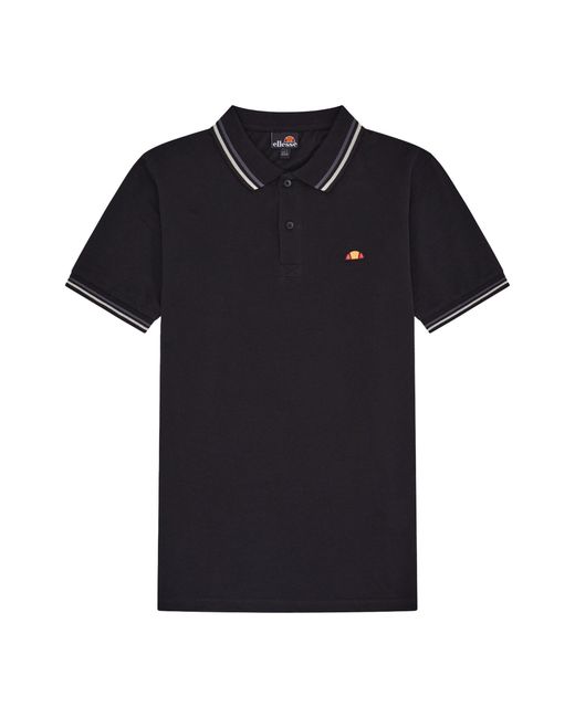 Ellesse Black Rooks Short Sleeve Polo Shirt for men