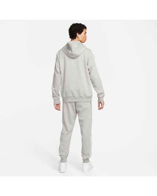 Nike Gray Club Fleece Graphic Hooded Tracksuit for men
