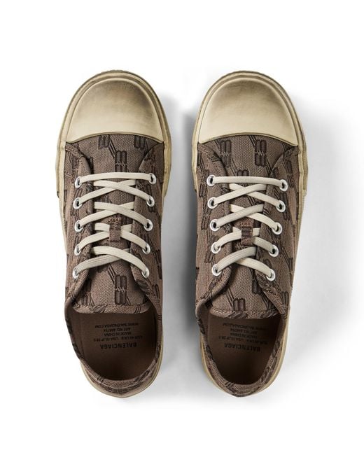 Balenciaga Brown Paris Monogram Low Trainers for men