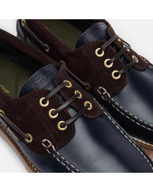 Barbour Black Deck Boat Shoes for men