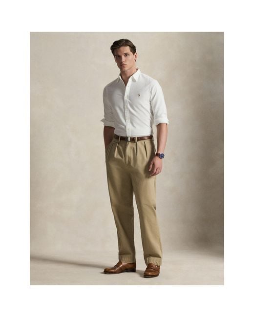 Polo Ralph Lauren White Slim Fit Oxford Long Sleeve Shirt for men