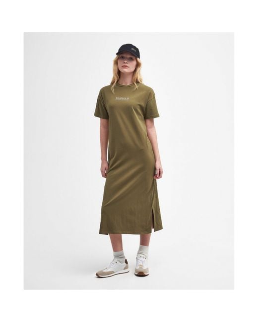 Barbour Green Sofia Midi Dress