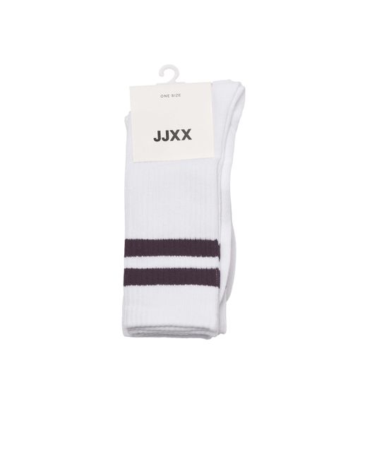 JJXX White Tennis 3 Pack Crew Socks