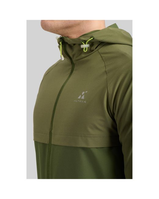 ALTRYN Green Wooderson V2 Water Resistant Reflective Hooded Long Sleeve Softshell Jacket for men