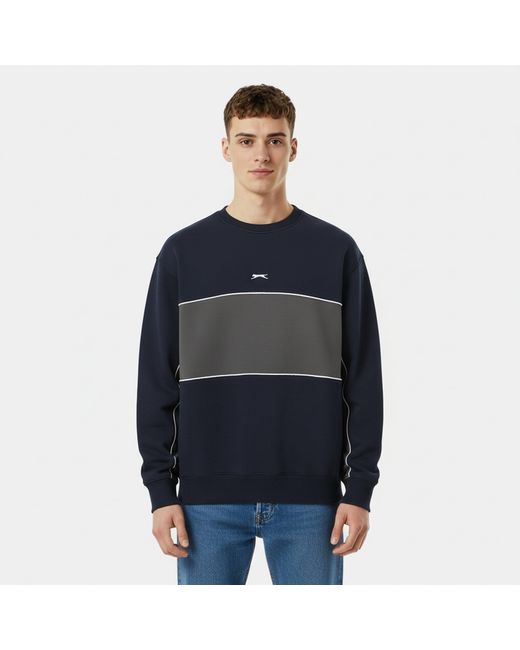 Slazenger 1881 Blue Fleece Sportswear Crew Sweat for men