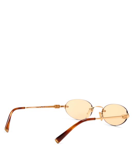 Miu Miu Brown 0Mu A54S Round Sunglasses
