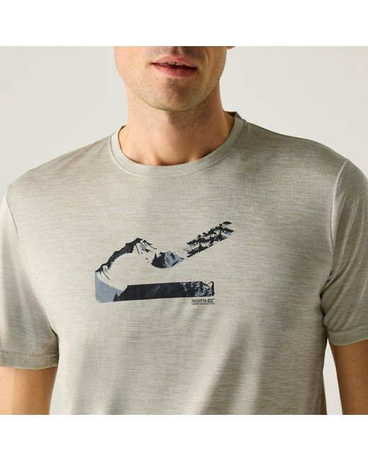 Regatta Gray Fingal Tee Short Sleeve Performance T-Shirt for men
