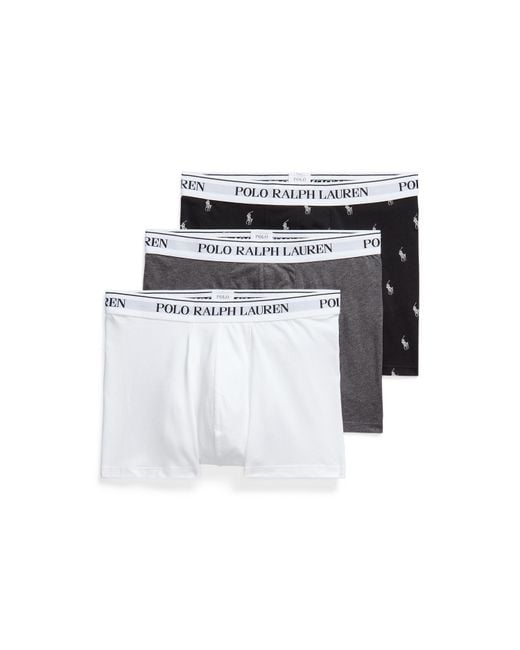 Polo Ralph Lauren White 3-Pack Cotton Trunks for men
