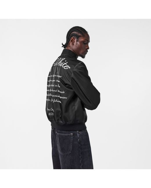 Off-White c/o Virgil Abloh Black Monogram Long Sleeve Bomber Jacket for men