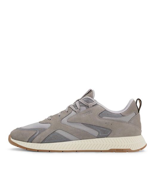 Boss Gray Titanium Runn Sdly 10214574 01 Low-Top Trainers for men