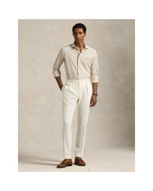 Polo Ralph Lauren White Poplin Check Long-Sleeve Patterned Shirt for men