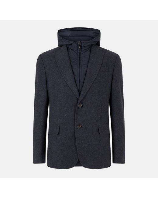 Pal Zileri Blue Structured Bomber Jacket for men