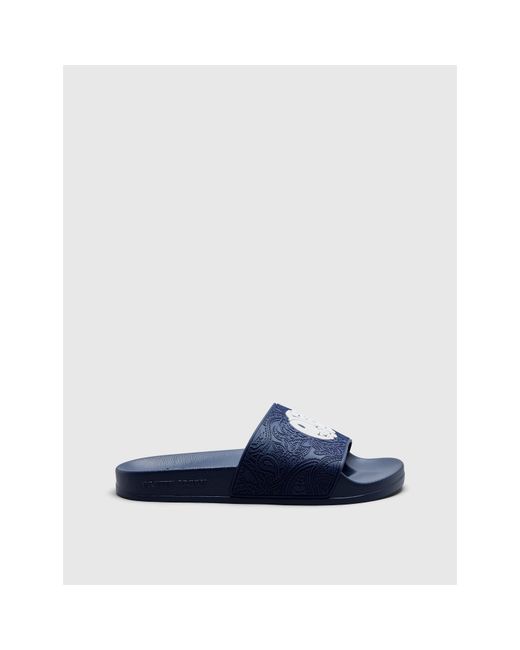 Pretty Green Blue Pg Okala Embossed Pool Sliders for men