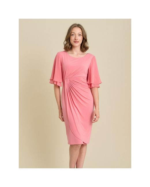 Gina Bacconi Pink Raphaela Faux Wrap Dress