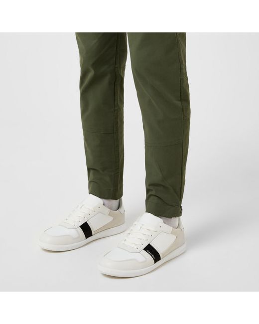 Calvin Klein White Lace Up Mix Trainers for men