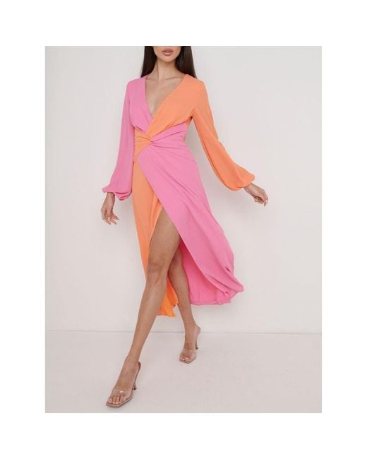 Pretty Lavish Pink Wrap Dress