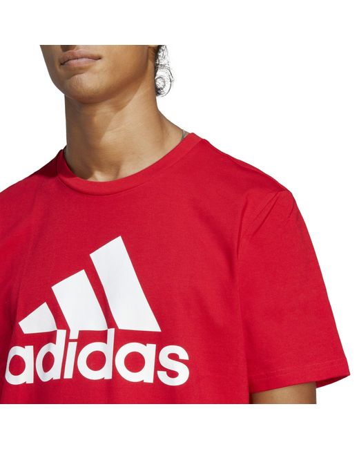 Adidas Red Graphic Logo T-Shirt for men