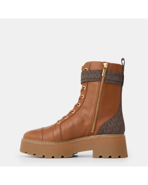 MICHAEL Michael Kors Brown Ankle Rubber Sole Biker Boots