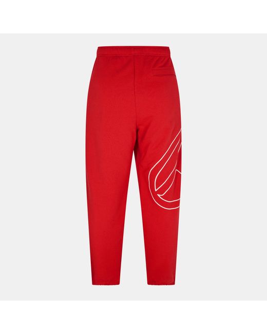 DIESEL Red Large Logo Jogging Bottoms for men
