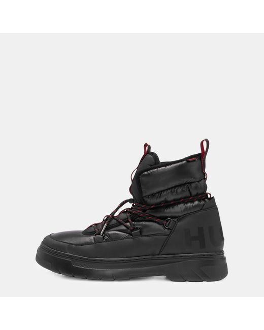 HUGO Black Urian Halb Hlmx Flat Ankle Boots for men