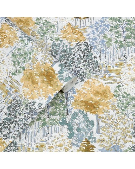 Laura Ashley Blue Bernwood Wallpaper