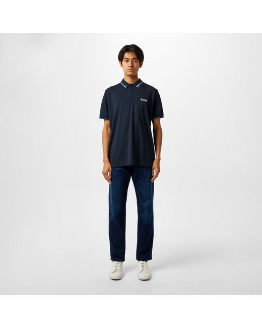 Boss Blue Paddy Pro Premium Cotton Polo Shirt for men