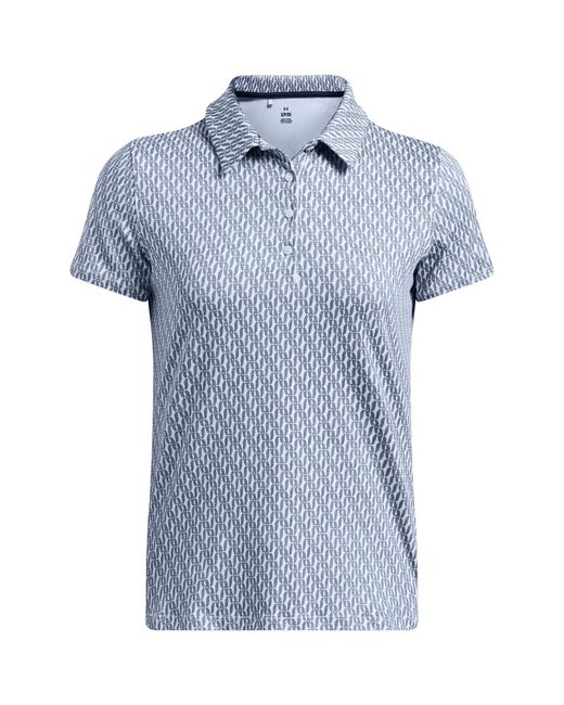Under Armour Blue Printed Short Sleeve Performance Polo Shirt