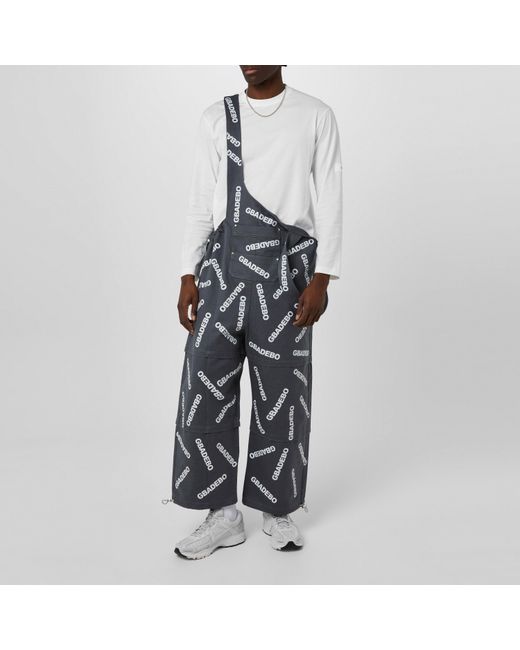 GBADEBO Blue Asymmetric Dungarees for men