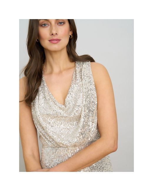 Gina Bacconi Gray Terri Sequin Maxi Dress