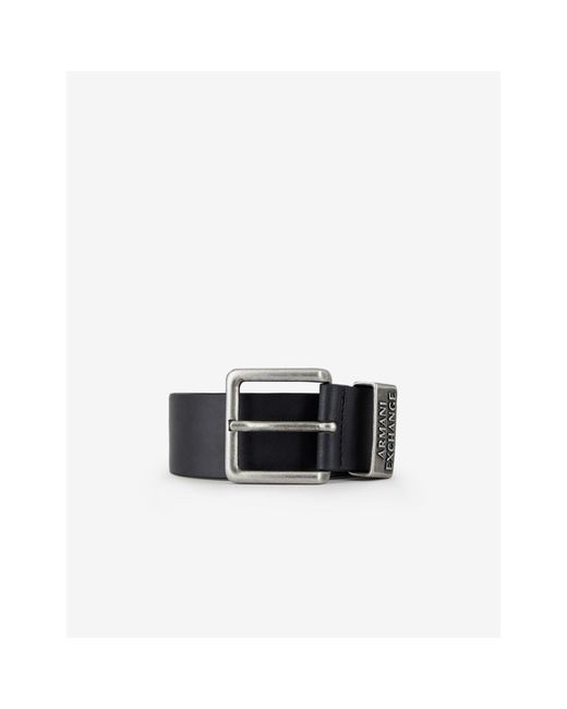 ARMANI EXCHANGE Black Inner Logo Belt for men