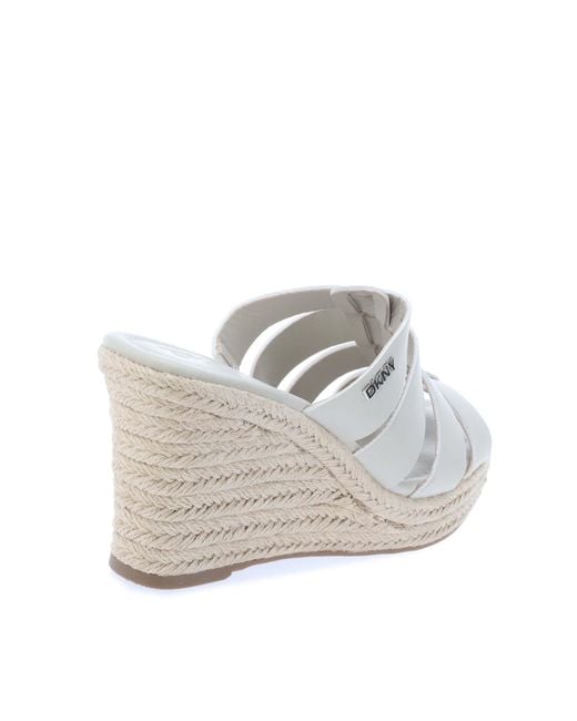 DKNY White Cintera Wedge Sandals