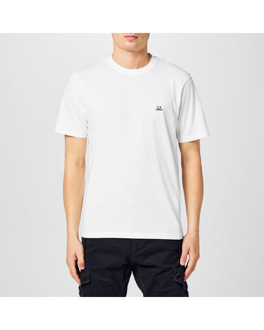 C P Company White 30/1 Jersey T-Shirt for men