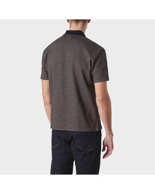 Paul Smith Black Button Front Short Sleeve Patterned Shirt for men