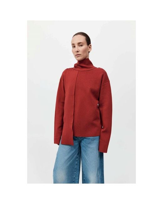 St. Agni Red Scarf Jumper