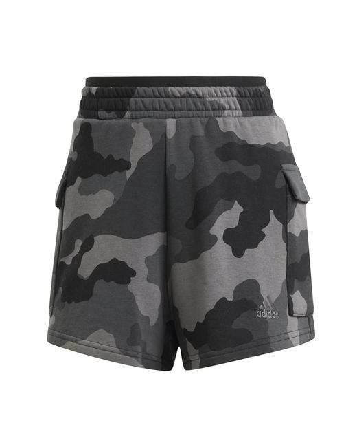 Adidas Gray Essentials 3-Stripes Cargo Shorts