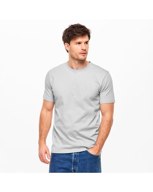 Boss Gray Tales T-Shirt With Logo Patch Premium Cotton for men