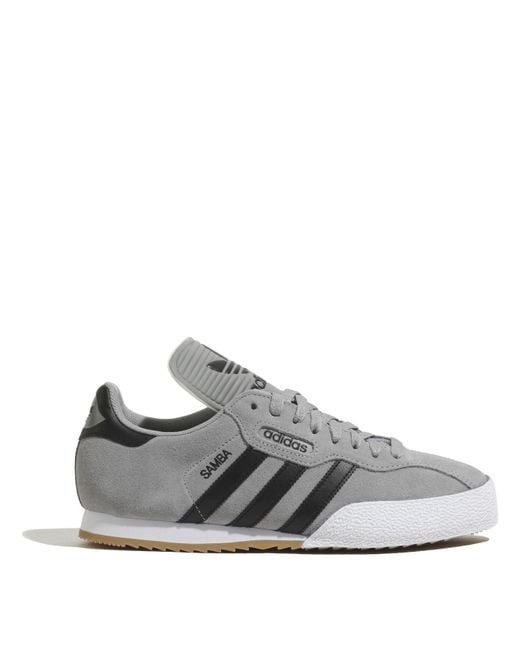 Adidas Gray Originals Samba Suede Trainers for men