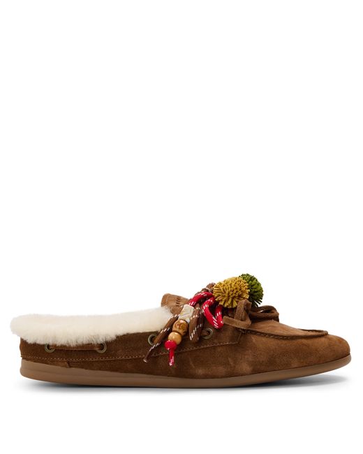 Nokwol Brown Coco Fur Flat Mules