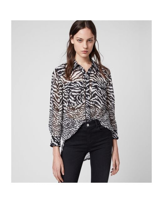 AllSaints Black Esther Remix Shirt