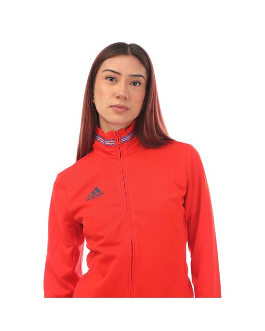Adidas Red Water-Resistant Stretch Softshell Jacket
