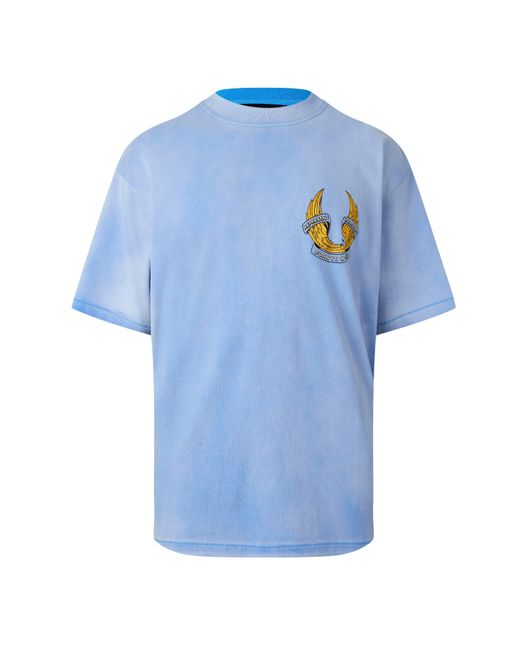 REPRESENT X BELSTAFF Blue Oversized Fit T-Shirt for men