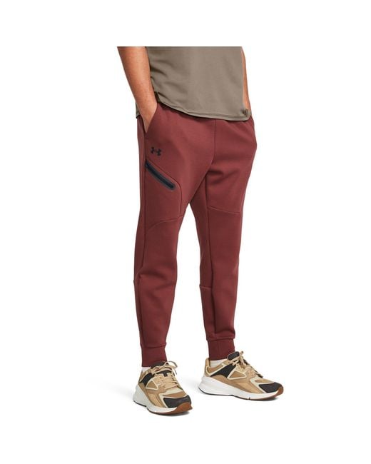 Under Armour Red Uns Closed Hem Fleece Joggers for men