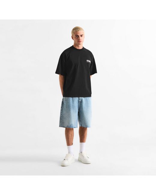 MKI Miyuki-Zoku Black Stack Oversized Fit T-Shirt for men