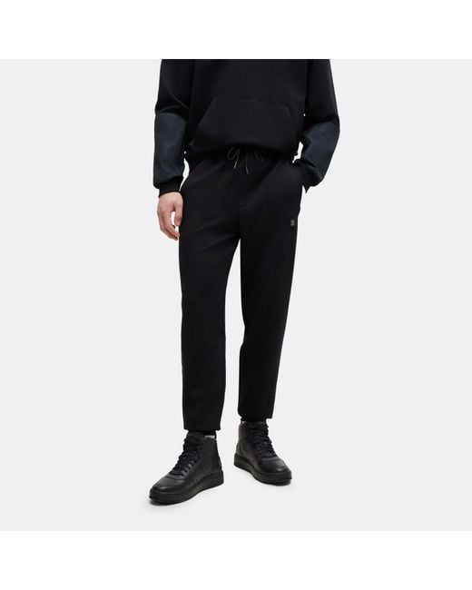 HUGO Black Dimacs Fleece Closed Cuff Joggers for men