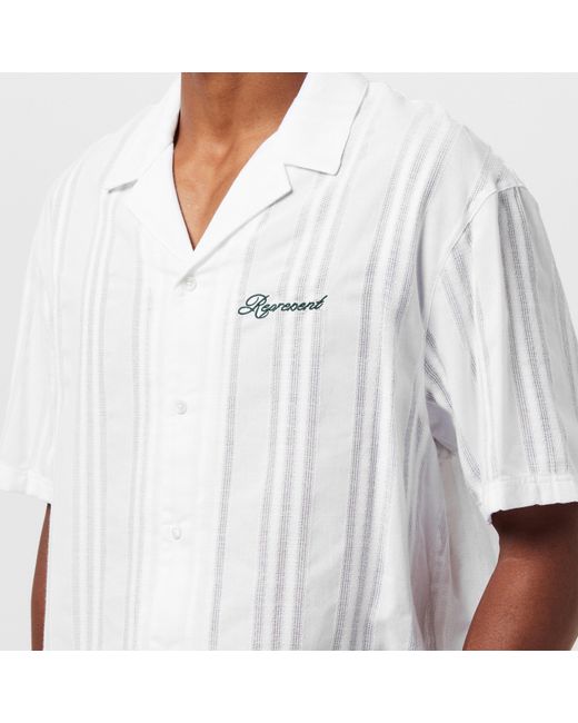 Represent White Short Sleeve Bowling Shirt for men