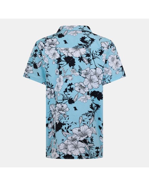 Bench Blue Short-Sleeve Patterned Shirt for men