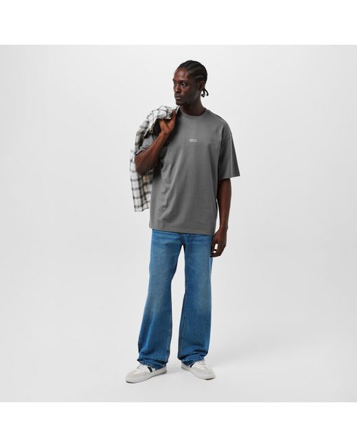 HUGO Gray Printed Logo Back T-Shirt With Mcmxciii Text for men