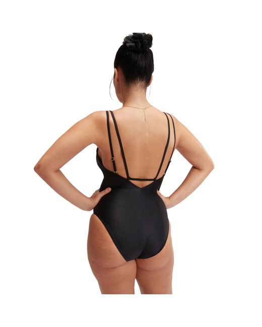 Speedo Black Shaping Strappy 1 Piece