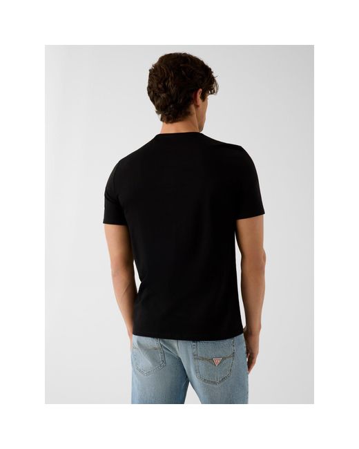 Guess Black Triangular Slim Fit T-Shirt for men