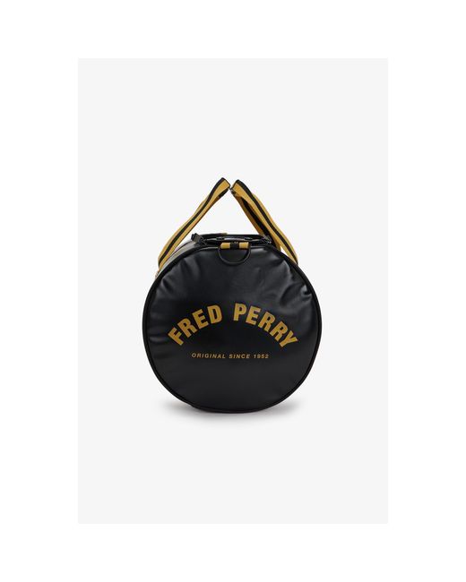 Fred Perry Black Classic Barrel Bag for men